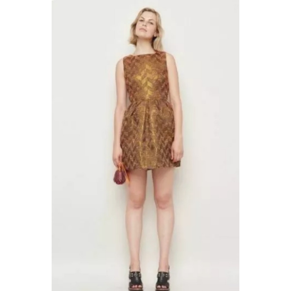 GORMAN ROCK CLIMBER ORANGE & METALLIC GOLD DRESS 8 - Picture 2 of 4